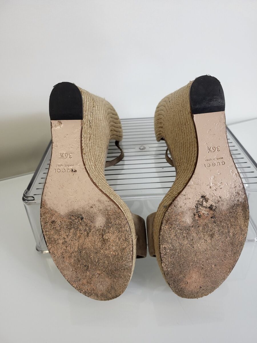 Gucci Espadrille Wedge Sandals Sz 36.5 (Read Description) | eBay Gucci Espadrille Wedge Sandals Sz 36.5 (Read Description) | eBay