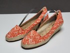 Lucky Brand Tomlinn Espadrille Wedge Low Heel Orange Sz  8 Fantastic  — photo 3