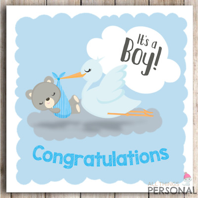 New Baby Boy Card Congratulations Parents It S A Boy Card New Arrival Birth Ebay