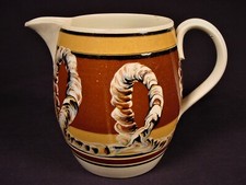 RARE EARLY 1800s CABLE PITCHER MOCHA WARE MOCHAWARE PEARLWARE STAFFORDSHIRE MINT