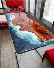 Stunning Epoxy Resin Table Top Handmade Dining Table Conference Table for Office