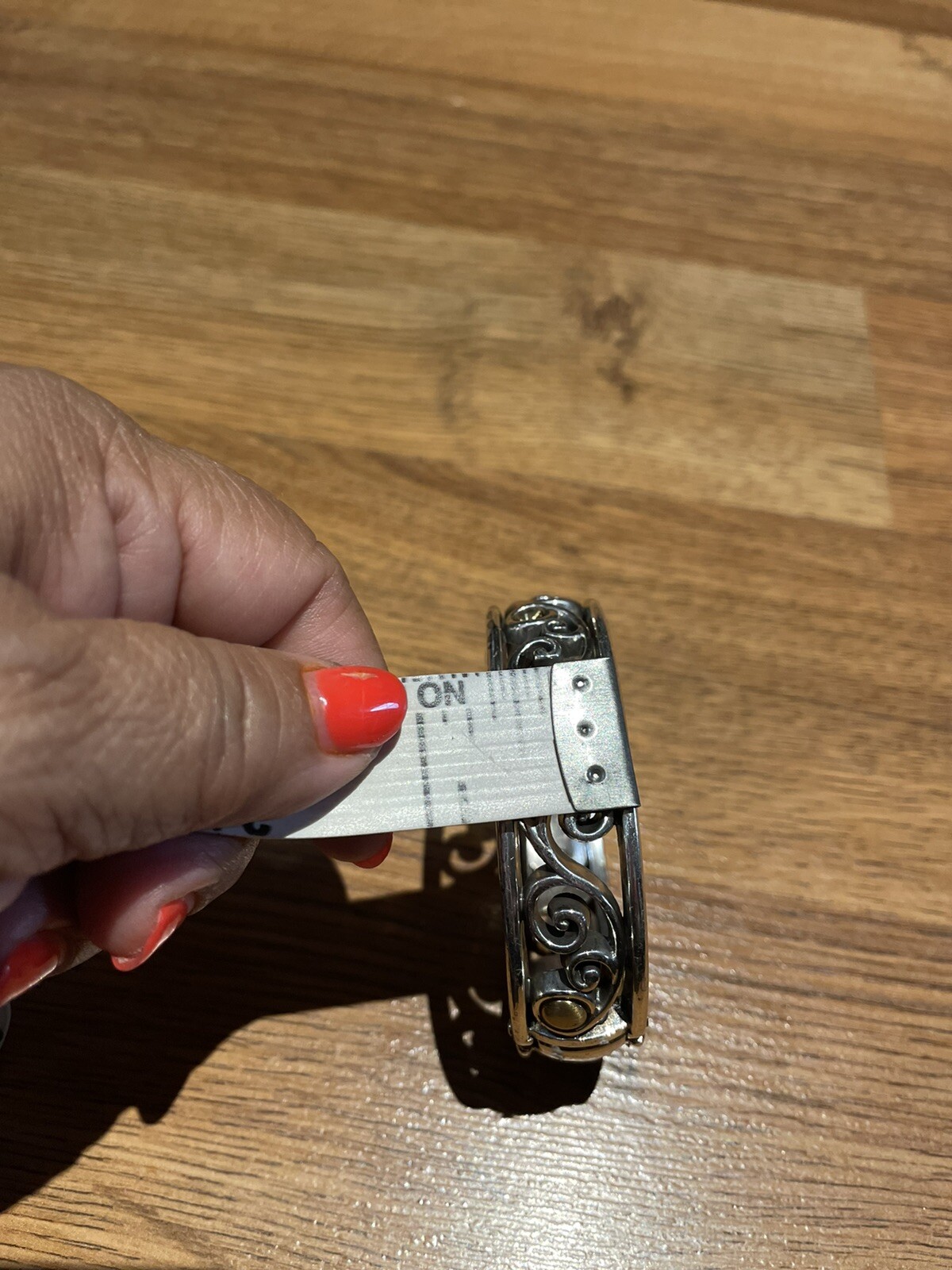 BRIGHTON SILVER TONE SPRING HINGED CUFF Slight WA… - image 5