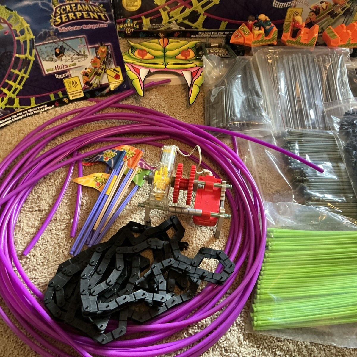 K'NEX 63153 Screamin' Serpent Roller Coaster 2001 Complete 100