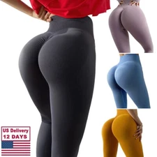 Women Scrunch Butt Lifting Leggings Anti-Cellulite High Waist Push Up Yoga Pants