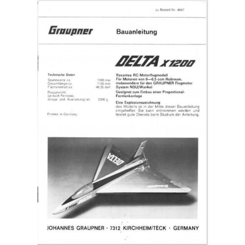 Piano di costruzione Delta X1200 piano di modellismo - Foto 1 di 1