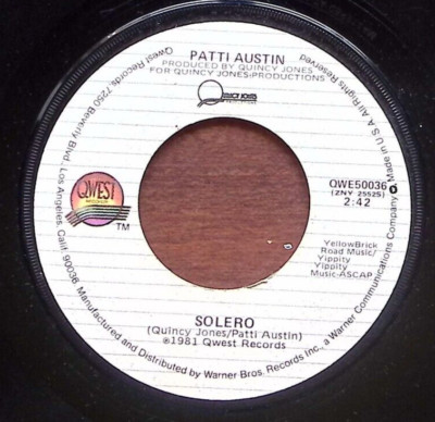 PATTI AUSTIN BABY, COME TO ME/SOLERO QWEST RECORDS VINYL 45 64-50
