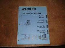 Wacker PD2B Pump Service Repair Owner Operator Maintenance Parts Catalog Manual