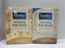 New VASELINE Honey Vanilla  Peaceful Orchard Bath Beads Set Of 2 24oz