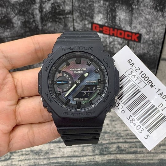 Casio G-Shock GA-2100RW-1A Octagon Brick Rainbow Color Analog