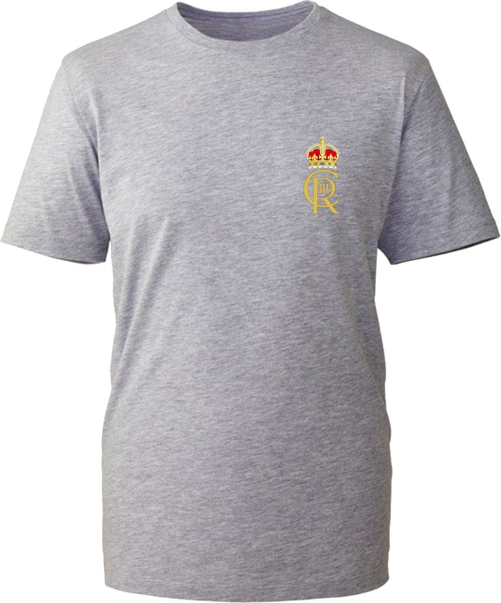 King Charles III LC T-Shirt Royal Cypher CIIIR Union Jack CORONATION UK ...