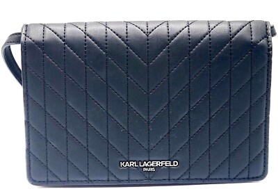 Karl Lagerfeld Nicolette Crossbody Quilted Black Rainbow Gusset NWT MSRP  $128