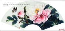 Chinese 100%real natural silk thread,su hand embroidery kits:peony fan