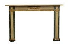 Antique Neoclassical Painted Wood Fireplace Mantel