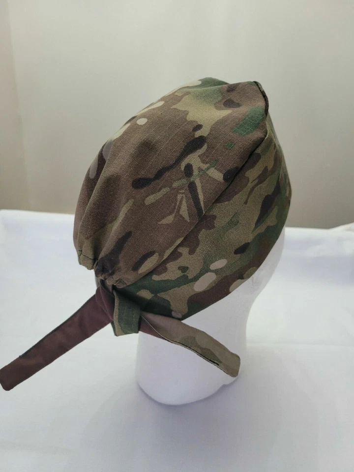 Mens surgical caps, scrub cap, scrub hat, surgical cap camo army SKULL - Image 3 of 4