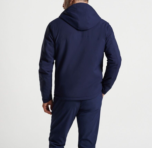 Peter Millar Approach Insulated Half-Snap Hoodie Jacket Coat Navy Size-XXL NWT - Picture 6 of 11
