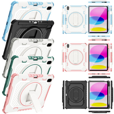 For iPad 11th 10th 9th 8th 7th 6th 5 Gen Shockproof Stand Case W/ Shoulder Strap