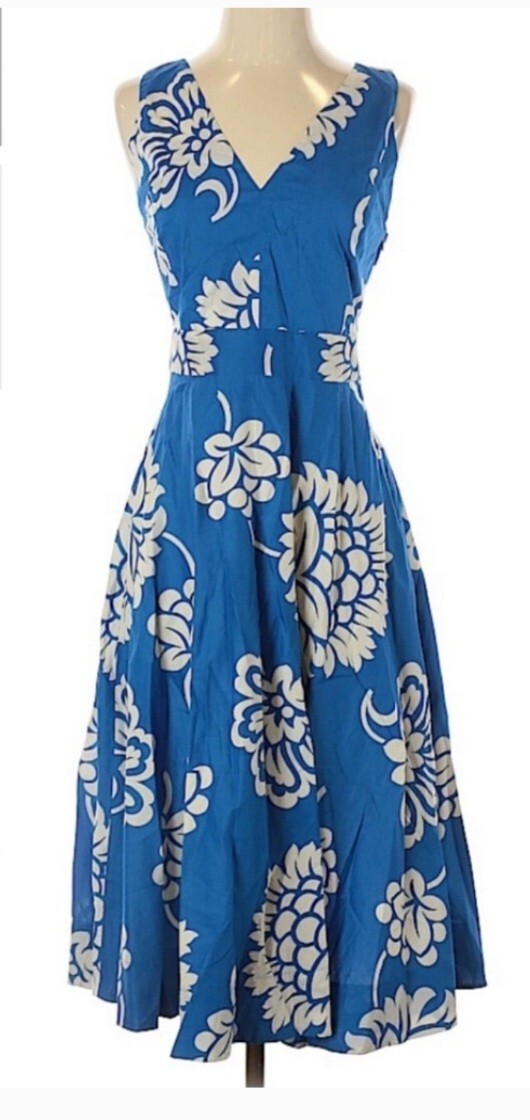 Gerard Darel Paris Fit & Flare Dress Sz 42 US 10 Sleeveless Crisscross Open  Back