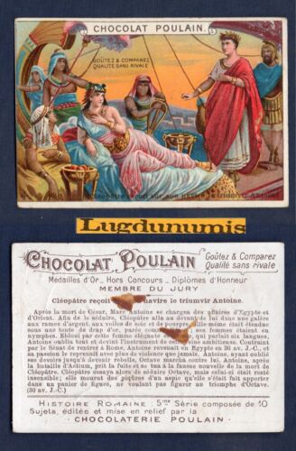 Chromo Cléopatre Triumvir Antoine Chocolat Poulain Histoire Romaine Série 5 N°4 - Picture 1 of 1