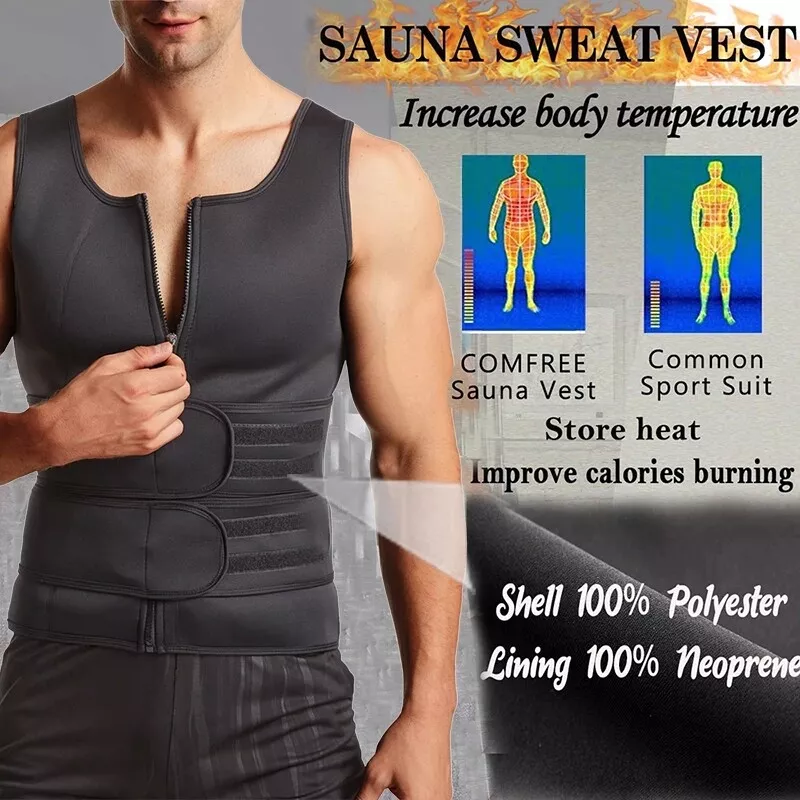 Men Neoprene Slimming Vest Cami Gym Hot Body Sauna Suit Sweat