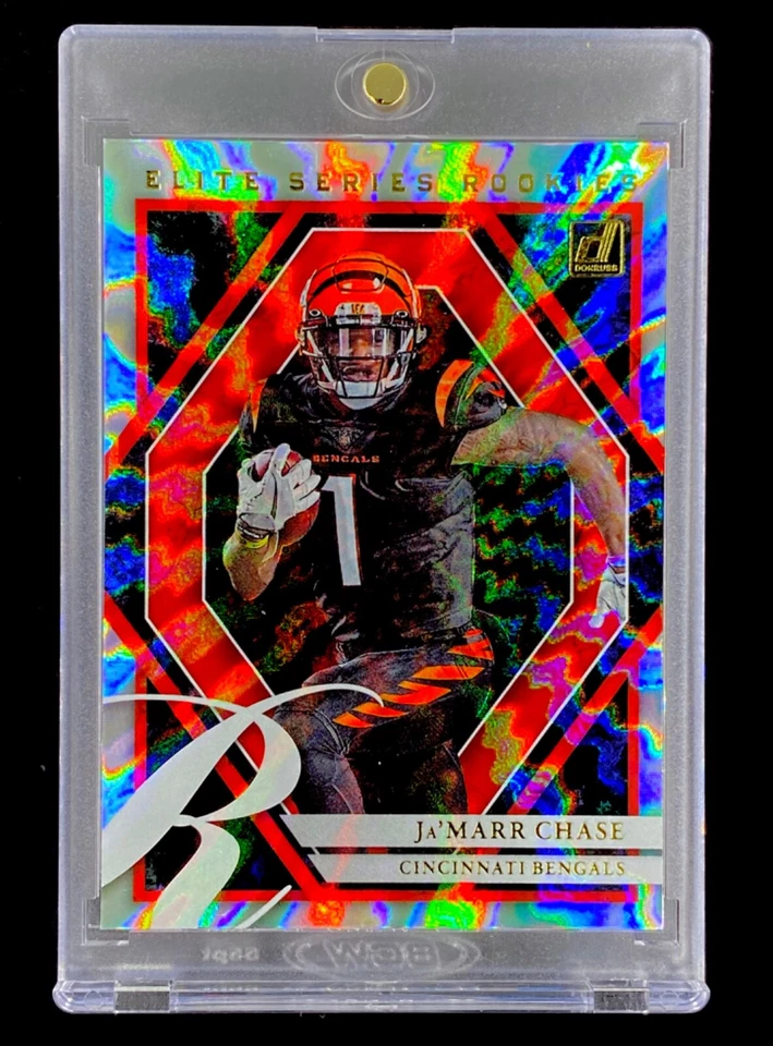 JA'MARR CHASE 新秀反光卡 SP 插入全息冲击精英遥控卡 - BENGALS — 第 3/4 张图片