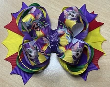 Chuck E. Cheese Inspired Hair Bow - 5 Inches 