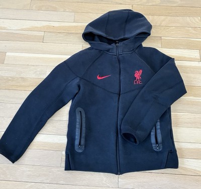 Liverpool FC nike Tech Zip Up Hoodie Black And Red Size Kids Large