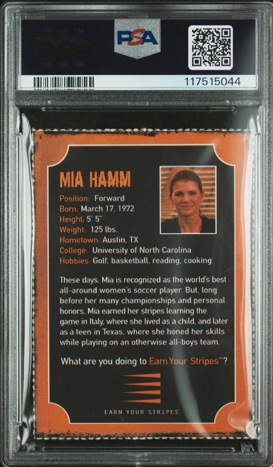 MIA HAMM Raro 2005 Gana tus Rayas Deportes Ilustrados Para Niños USWNT PSA 8 Foto 2 de 3