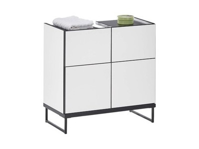 Badezimmer Waschbeckenunterschrank 60 cm Badmöbel VEGAS Weiß matt