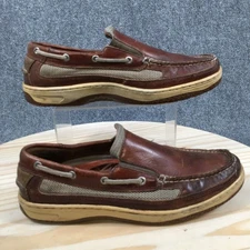 Sperry Top Sider Shoes Mens 10.5 M Billfish Slip On Brown Leather Casual Comfort