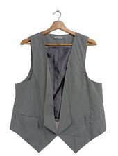 FRIENDTEX Strickweste Damen Weste Gr. DE 42 hellgrau Business-Look