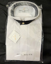 Neil Allyn S 32/33 WhiteTuxedo Shirt Tuxedo with Black Collar