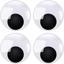 4Pcs Giant Googly Eyes 5 Inch Plastic Wiggle Eyes with Self Adhesive White Googl
