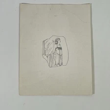 Vtg Victorian Wall Art Illustration Pinup Deco Nouveau Small Paper Print