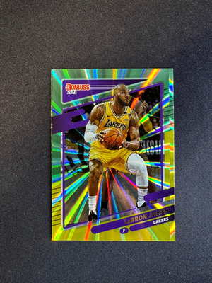 #ad #ad 2021 22 Panini Donruss LeBron James Holo Green amp; Yellow Laser #12 Lakers $7.99
