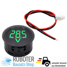 Digitales LED-Voltmeter 4–100 V rund 3-stellig Grün Spannungsanzeige KFZ DIY
