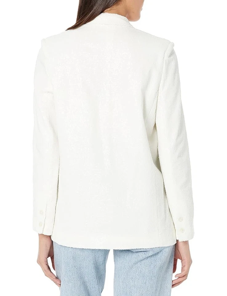 Black Halo Eve Sequin Long Sleeve Hugo Blazer - Sz. 8, White - Image 2 of 3