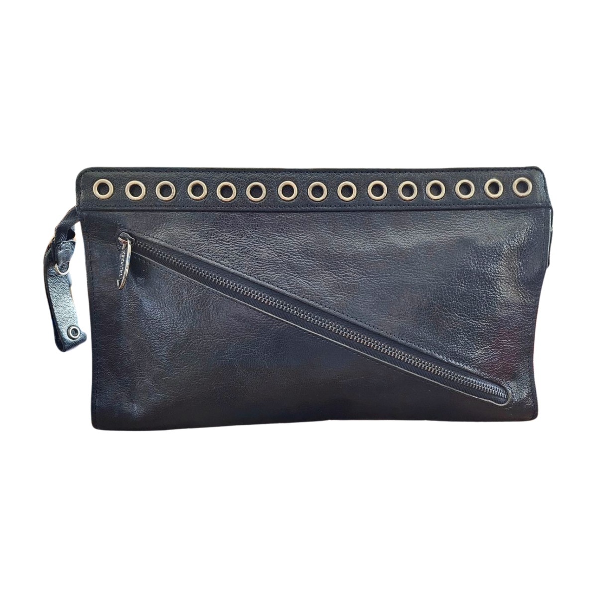 Y2k Green Leather Clutch Bag with Butterfly Keychain Handbag  Y2K Leather Clutch main image 1