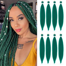 Tihqiex Green Braiding Hair Pre Stretched 30 ...