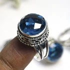 Indicolite Tourmaline Gemstone Handmade 925 Sterling Silver Vintage Ring 7" t515