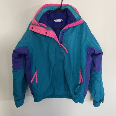 Vintage Columbia Sportswear Bugaboo Teal Purple Fleece Lined Jacket Medium 3in1