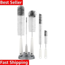 Versatile 5-Pack Bottle Brushes for Long Neck Bottles  Straws - Durable Design