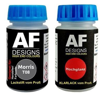 Lackstift für Morris T08 Granite Purple Metallic + Klarlack je 50ml Autolack Bas
