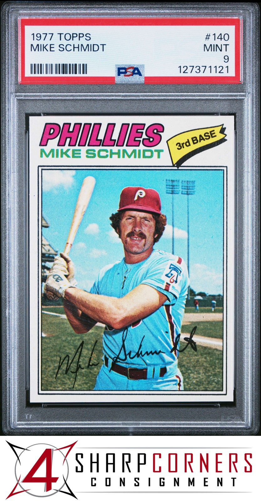 1977 TOPPS #140 MIKE SCHMIDT PHILLIES HOF PSA 9