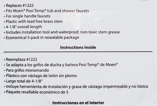 Jones Stephens C1777TSX5 Tub/Shower Cartridge 5-Pack fits Moen - Picture 3 of 4