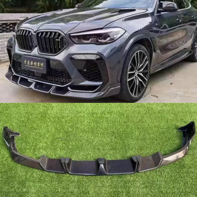 For BMW X6M F96 2020-2023 Carbon Fiber Front Bumper Splitter Lip Spoiler 3PCS