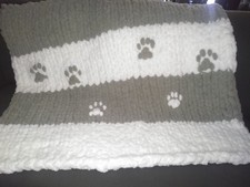 Chunky Knit Throw Blanket Hand Made 41 x 47 inches