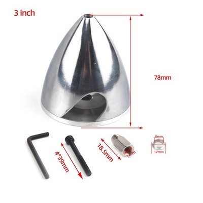 3 inch/ 76mm CNC Aluminum spinner For 2 Blades propeller RC Airplane 3''