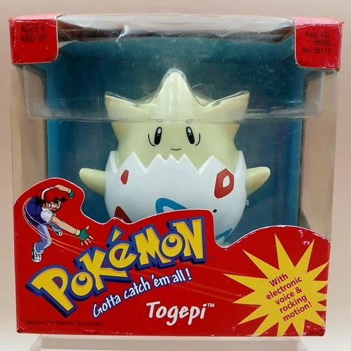 Vintage 1999 Pokémon Togepi Toy – Hard Plastic, Voice & Rocking Motion! Hasbro