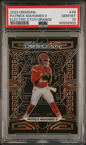 2023 Panini Obsidian #49 Patrick Mahomes Electric Etch Orange PSA 10 /49 Chiefs