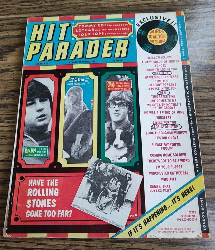 Hit Parader Magazine Back Issue February 1967 The Beach Boys Rolling Stones